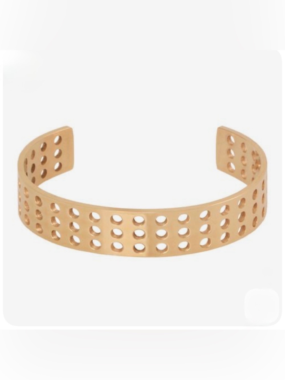 Kelly Wearstler Purist Perforated Open Cuff — Gold Tone